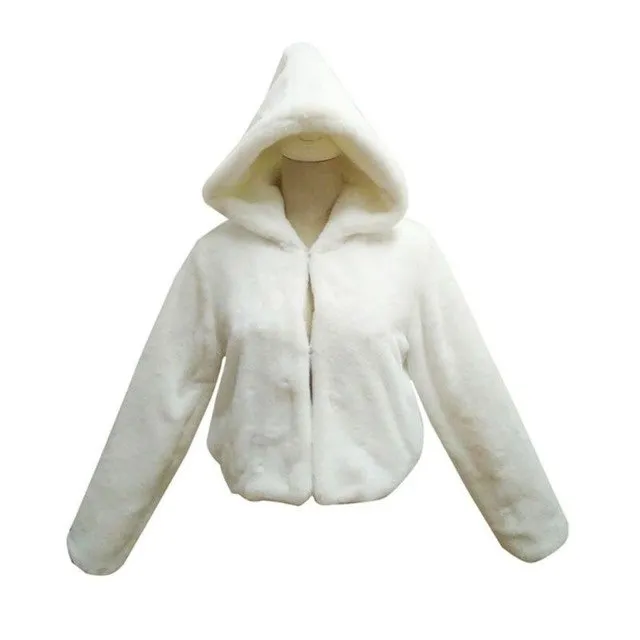 Long Sleeve Led Light Shining Faux Fur Coat