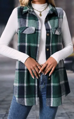 Loose and Fashionable Plaid Vest