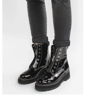 LUXE SEVEN DESIGN LACE UP BOOTS WITH CHUNKY SOLE