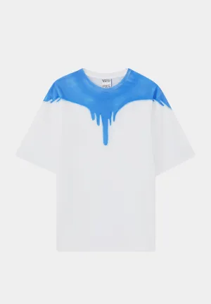 MARCELO BURLON Spray Wings Over T-Shirt - White Blue