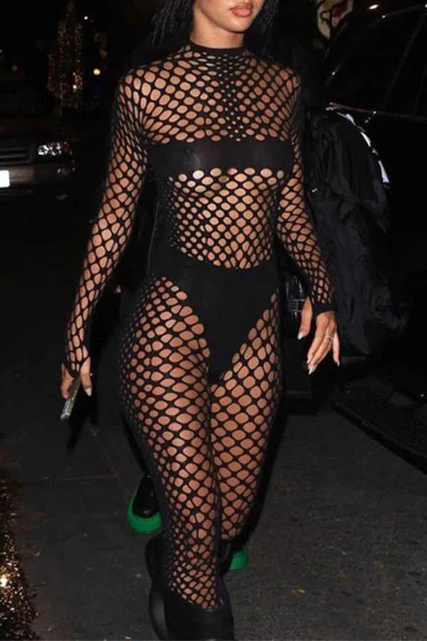 MB FASHION Bold Sheer Fishnet Two-Piece Set 5467LY ONE SIZE