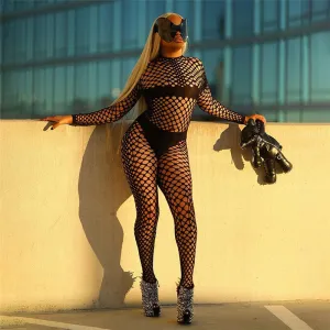 MB FASHION Bold Sheer Fishnet Two-Piece Set 5467LY ONE SIZE
