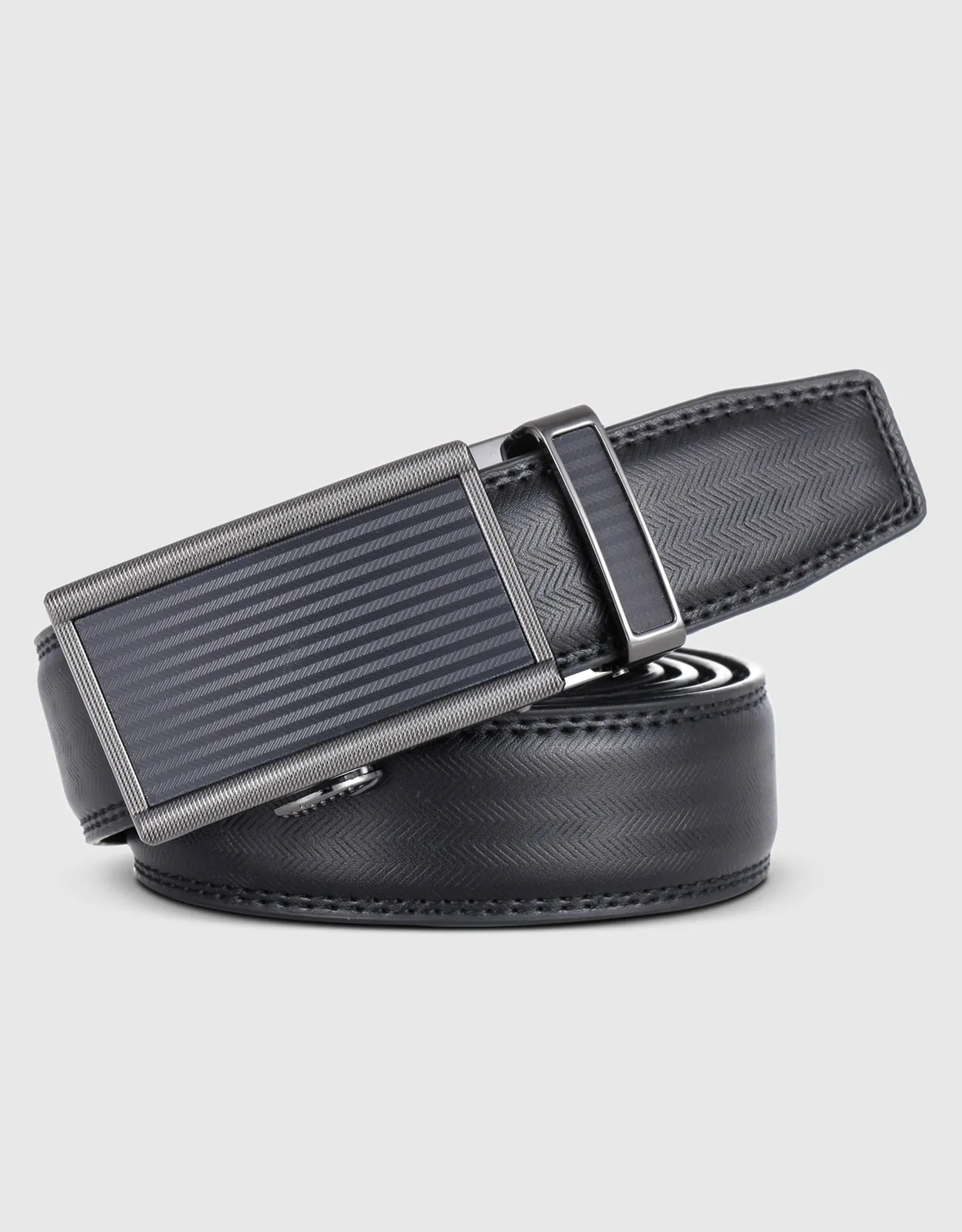 Men's Zigzag Leather Ratchet Belt