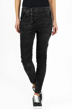 MERITAGE BABY CORD JEANS - BLACK