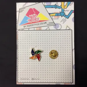 MP0193 - Turning Multi Colour Star Metal Pin Badge