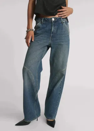 One Teaspoon Western Wonders Mid Waist Straight Leg Denim Jeans