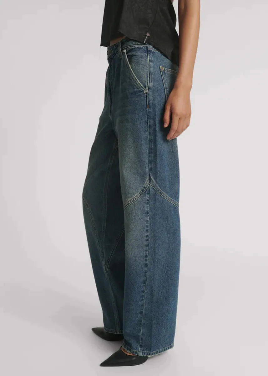One Teaspoon Western Wonders Mid Waist Straight Leg Denim Jeans