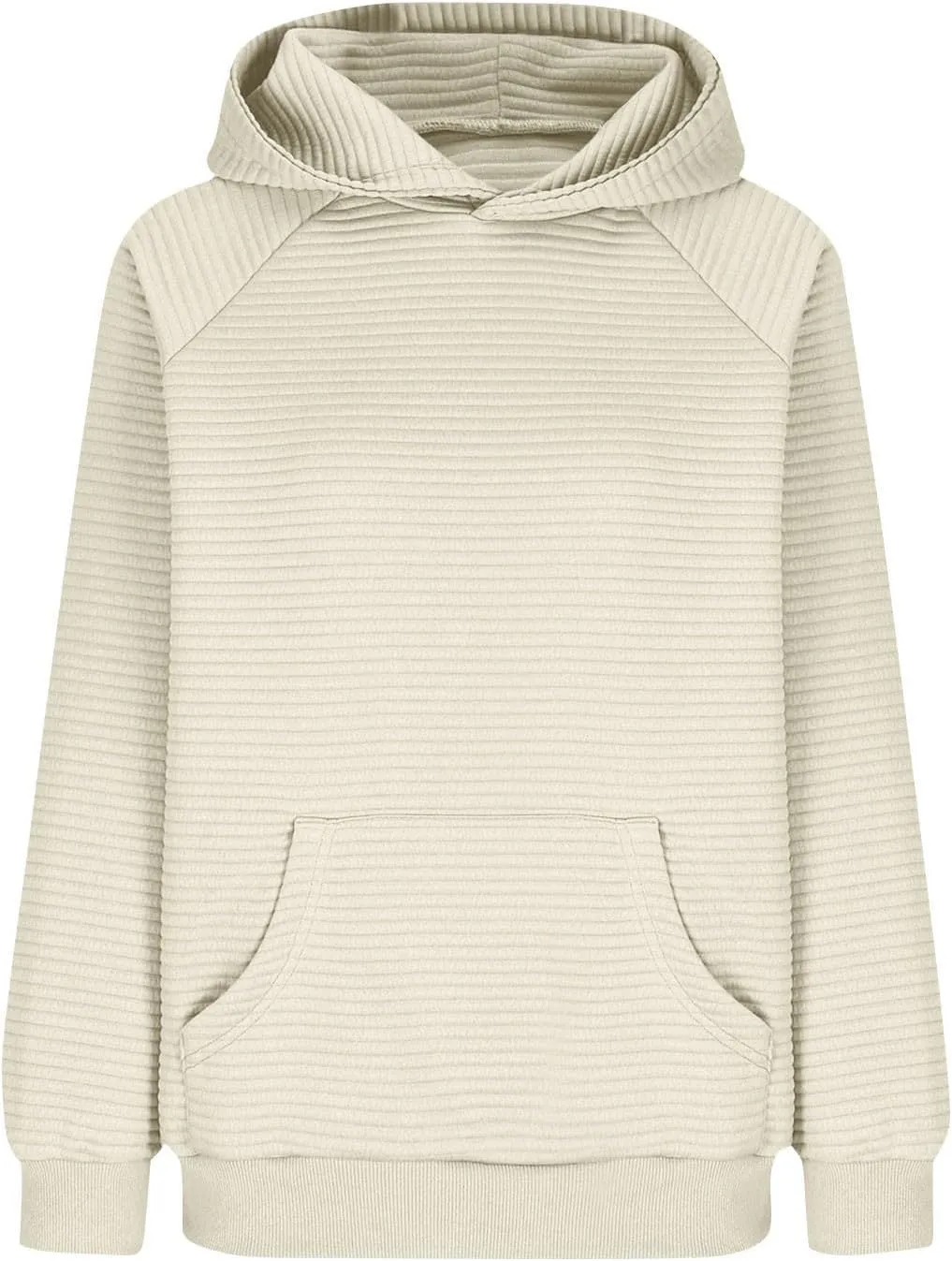Oversized Hoodies for Women Y2k Raglan Sleeve Ribbed Knit Hooded Sweatshirt Casual Loose Pullover Sweater with Pockets