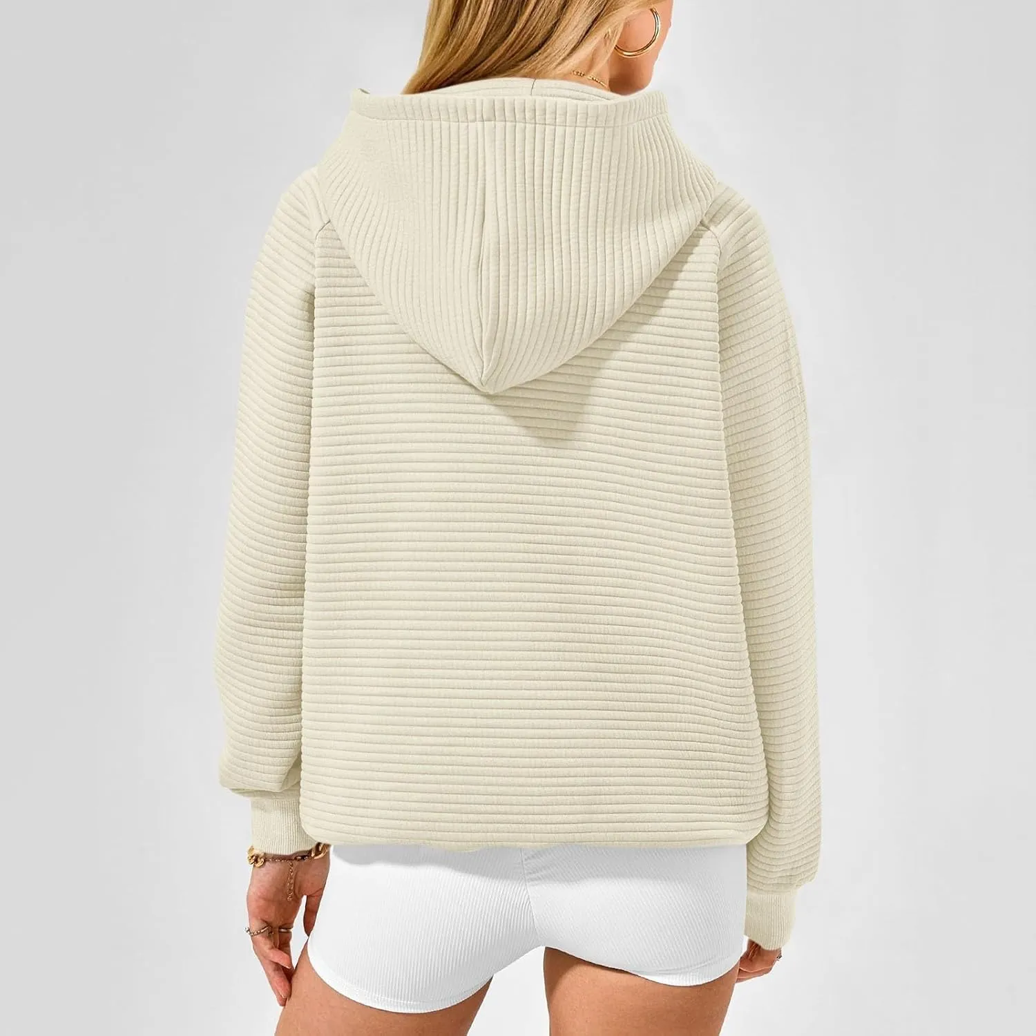 Oversized Hoodies for Women Y2k Raglan Sleeve Ribbed Knit Hooded Sweatshirt Casual Loose Pullover Sweater with Pockets
