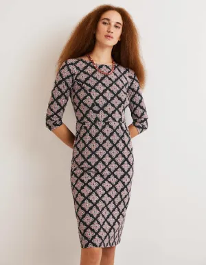 Penny Jersey Dress-Multi, Daisy Illusion Tile
