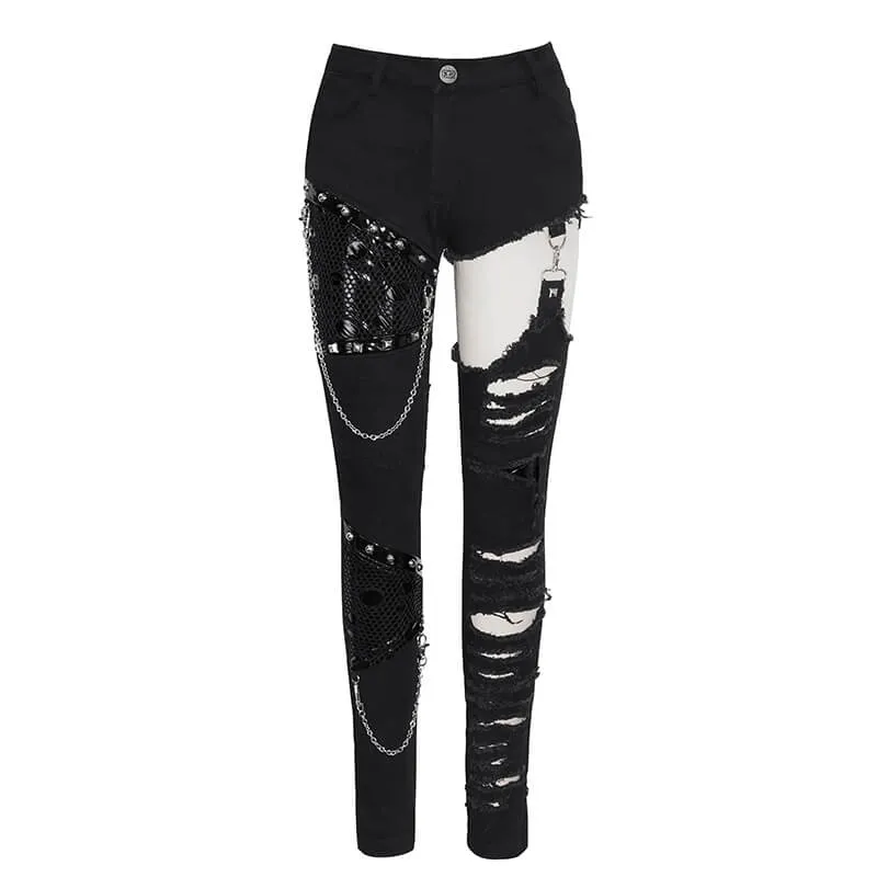 Punk Heavy Metal Chain Women’s Pants