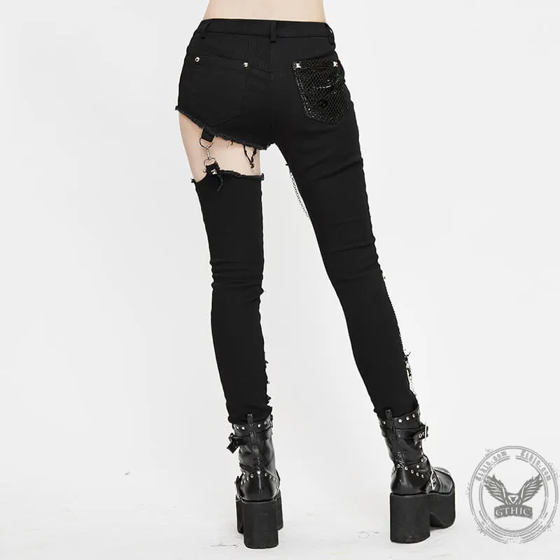 Punk Heavy Metal Chain Women’s Pants