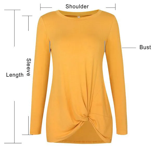 Pure Color Round Neck Irregular Loose Sleeve Blouse
