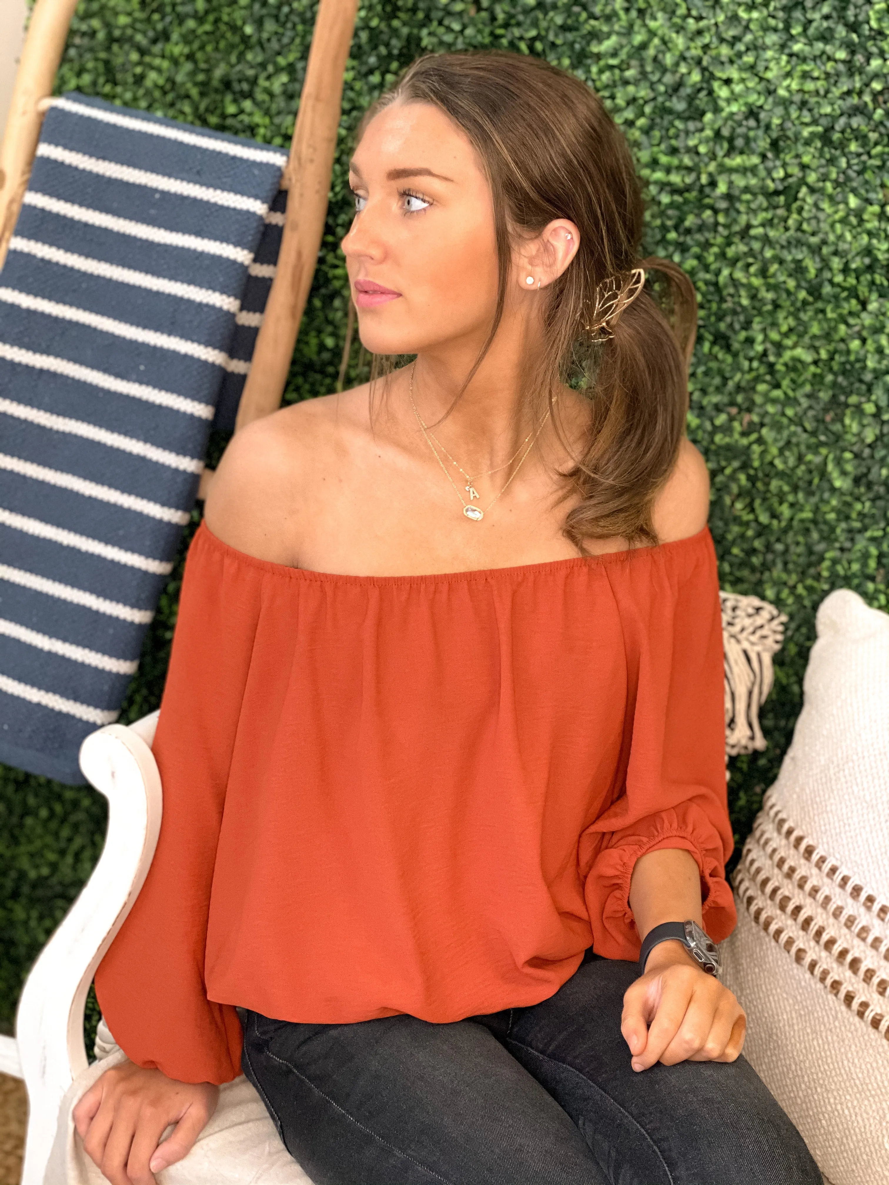 Quincy Off The Shoulder Long Sleeve Top