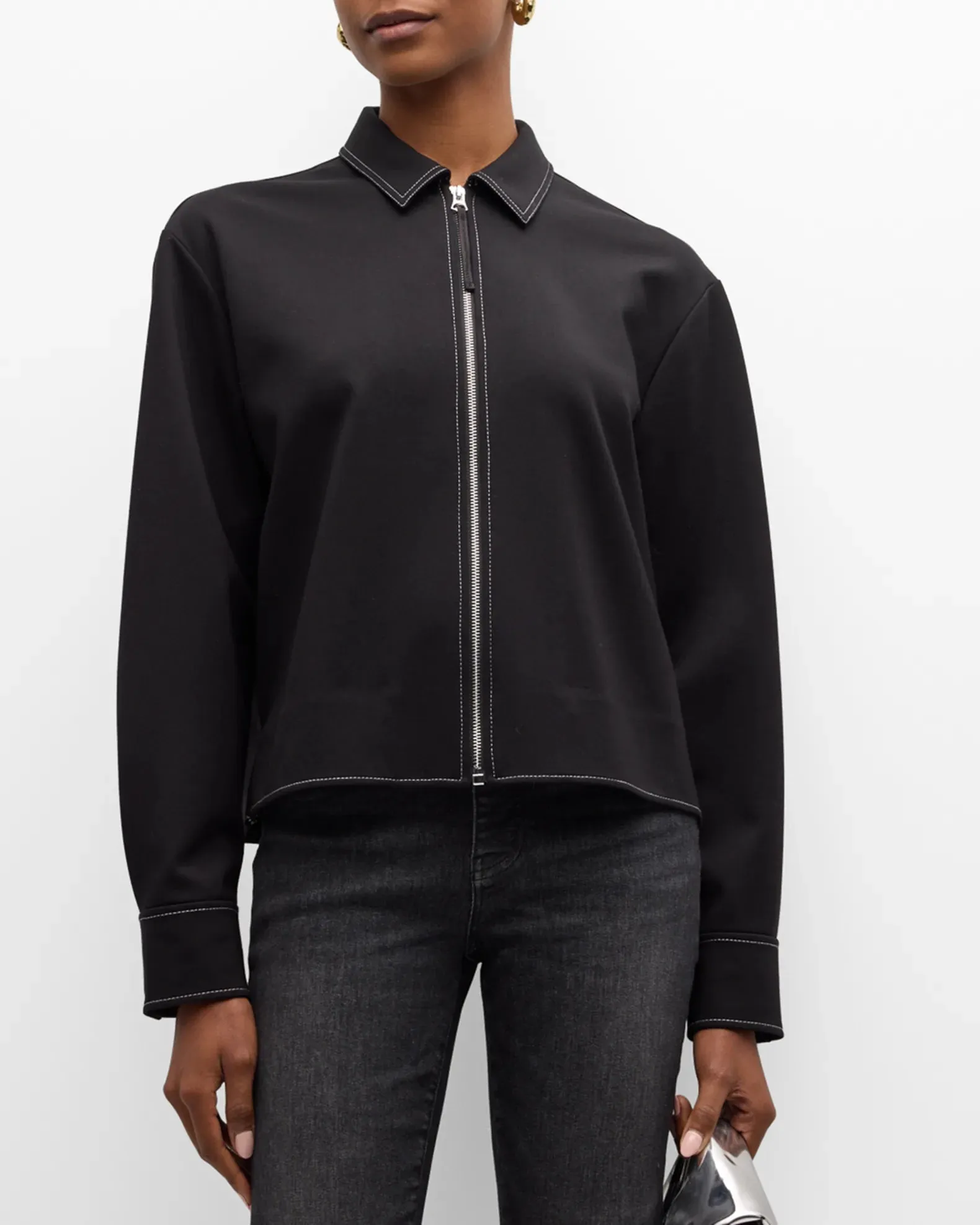 RAG & BONE JUNI CONTRAST STITCH LONG SLEEVE