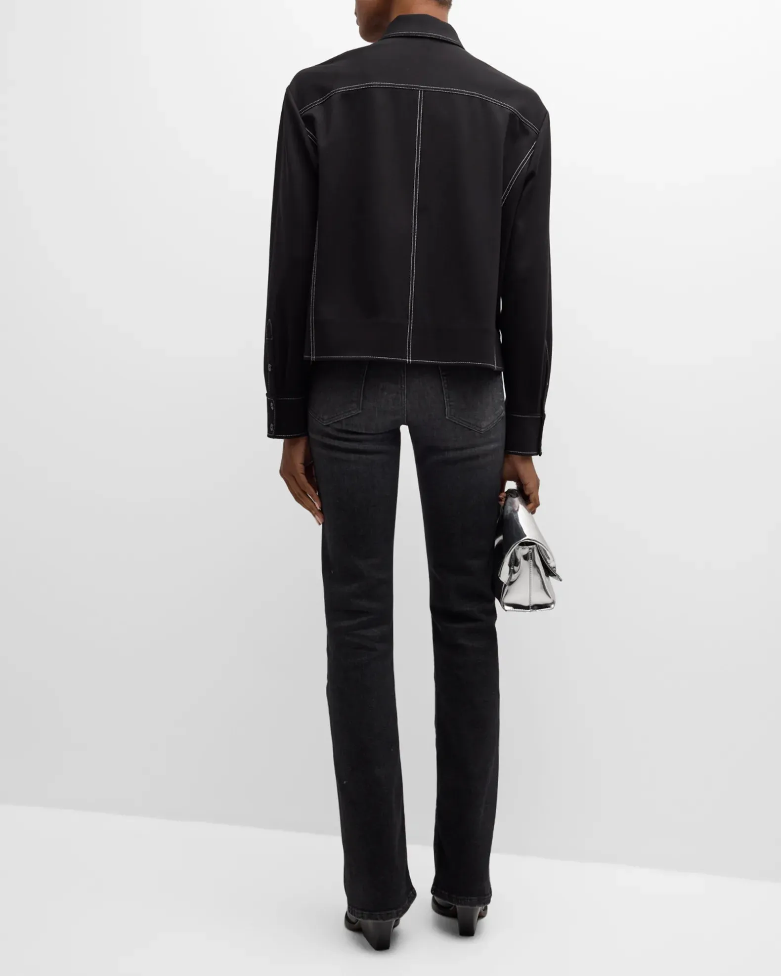 RAG & BONE JUNI CONTRAST STITCH LONG SLEEVE