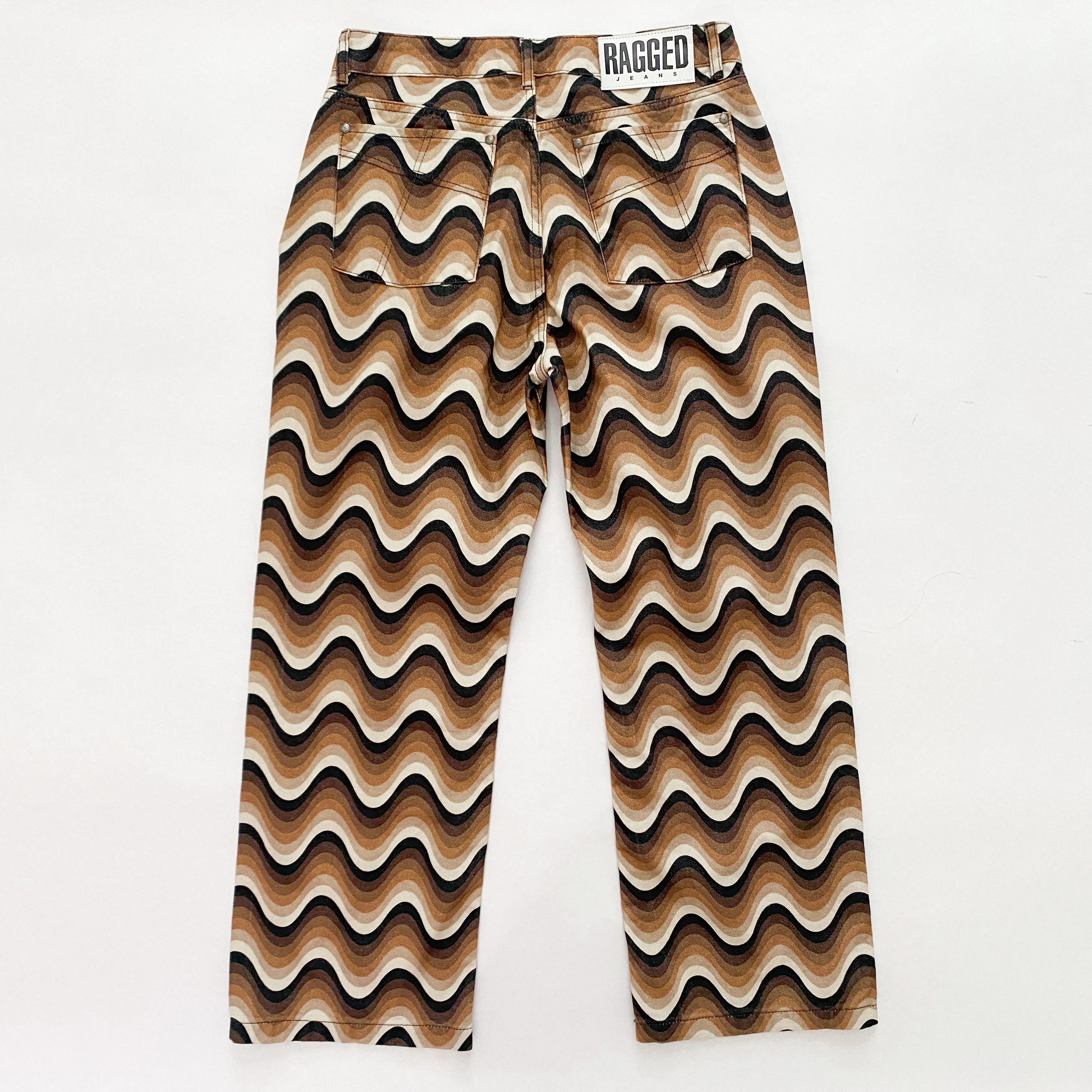 Ragged Priest Funky Groovy Wave Jeans in Brown and Tan