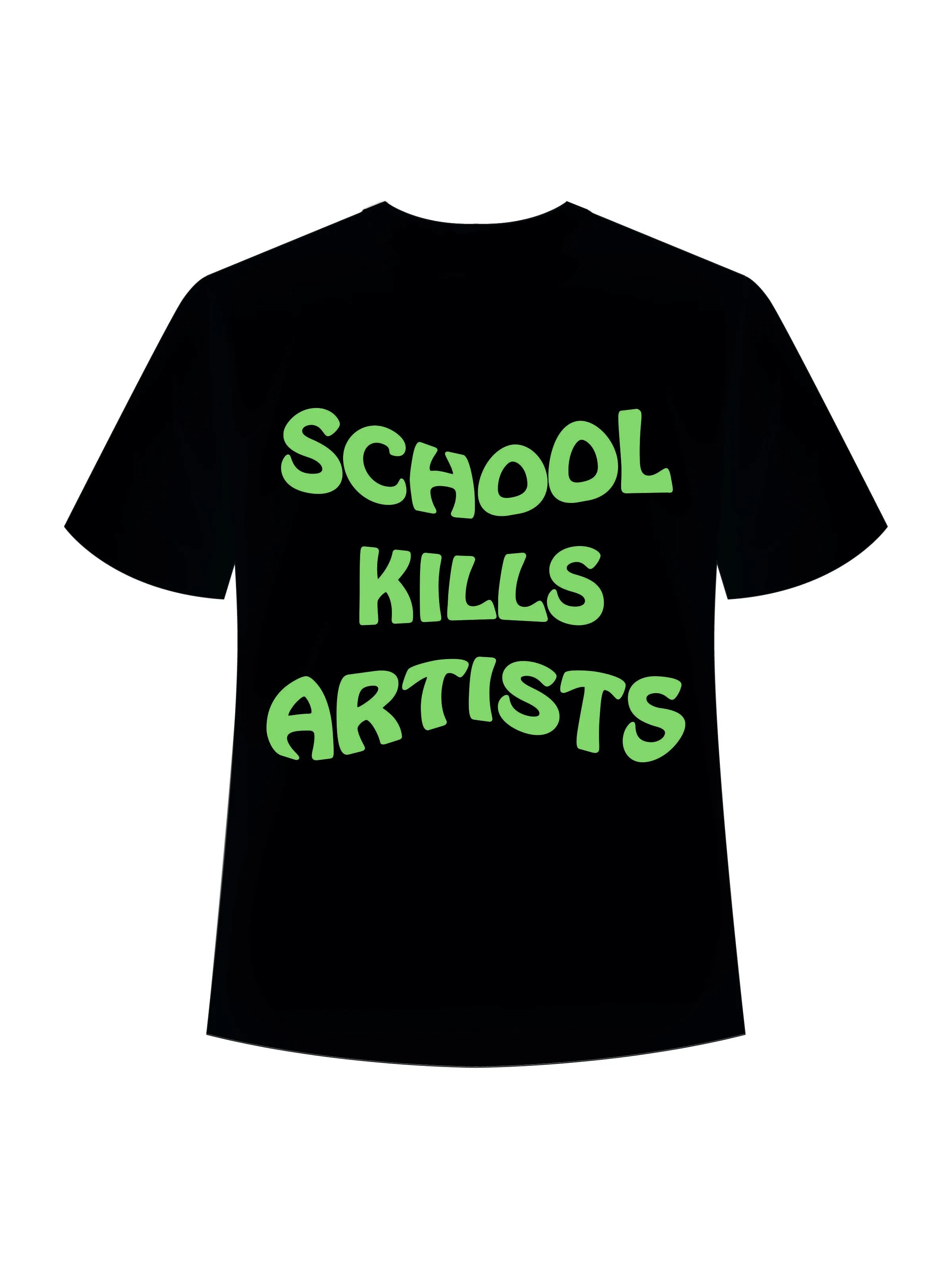 School Kills Artist (Green Glow) Drop:Sleeved Tee   For Men and Women