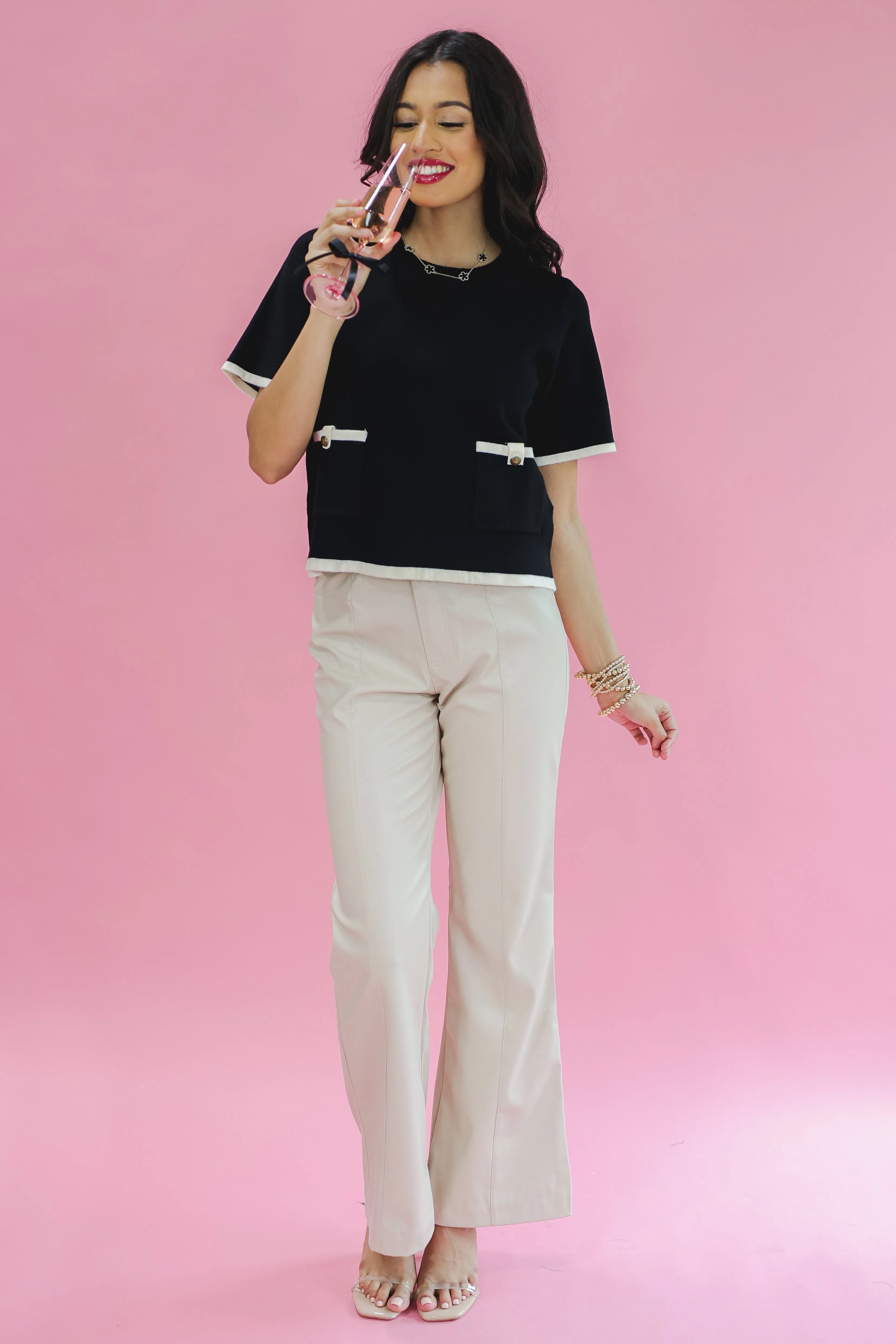 Signature Move Knit Top In Black