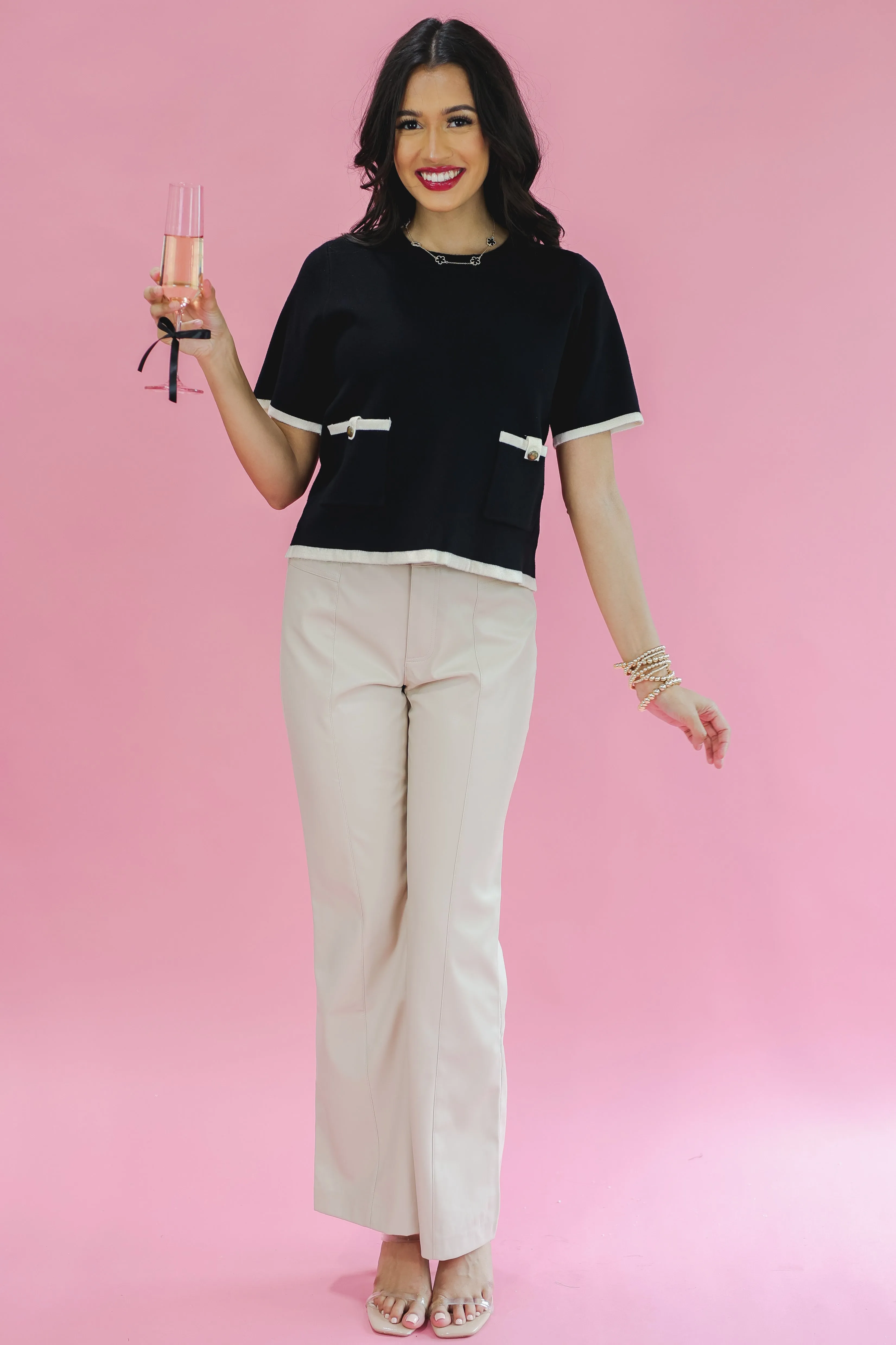 Signature Move Knit Top In Black