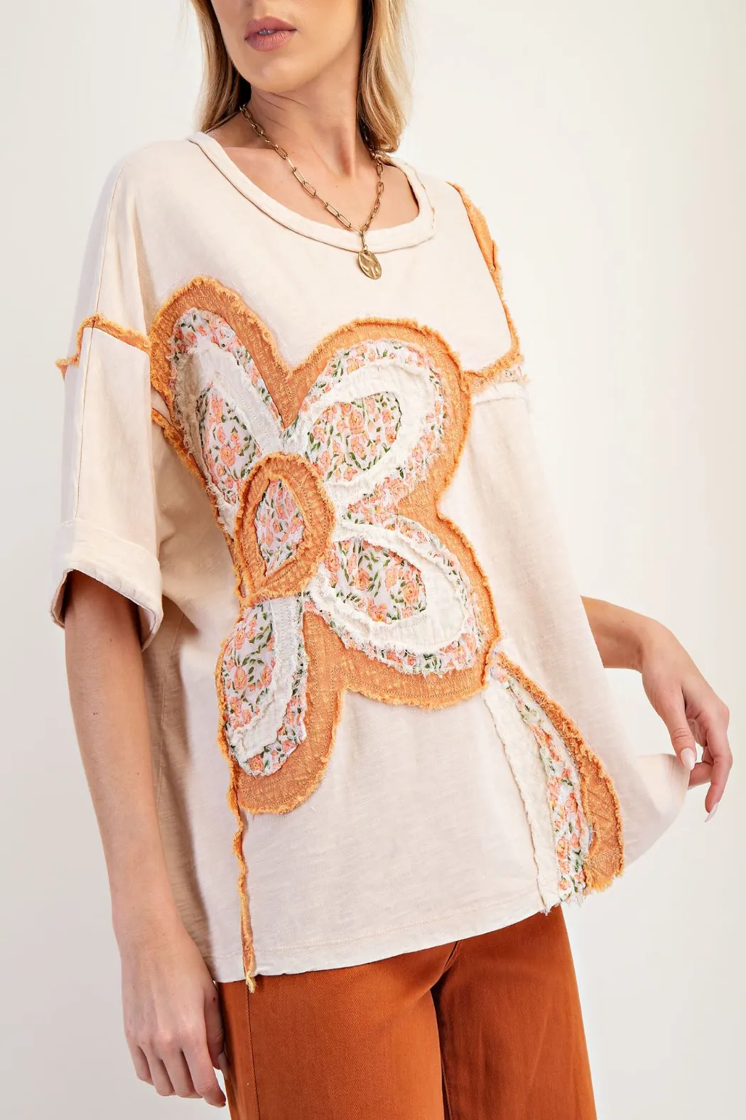 Something Pretty Flower Patch Cotton Slub Top