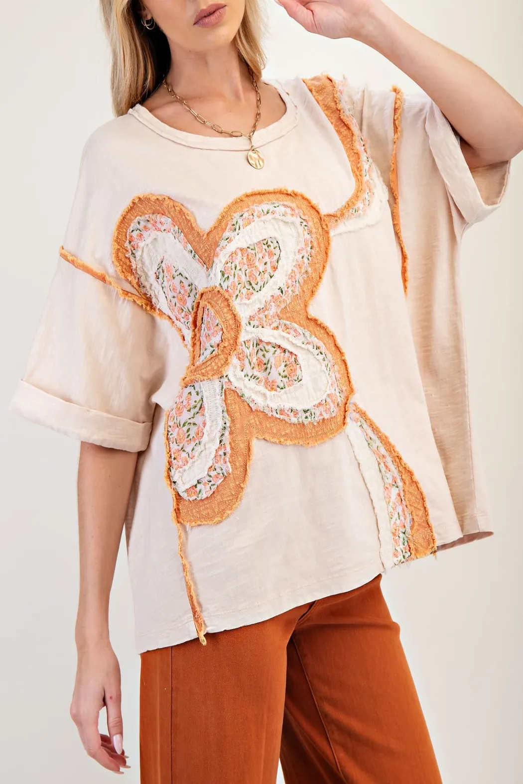 Something Pretty Flower Patch Cotton Slub Top