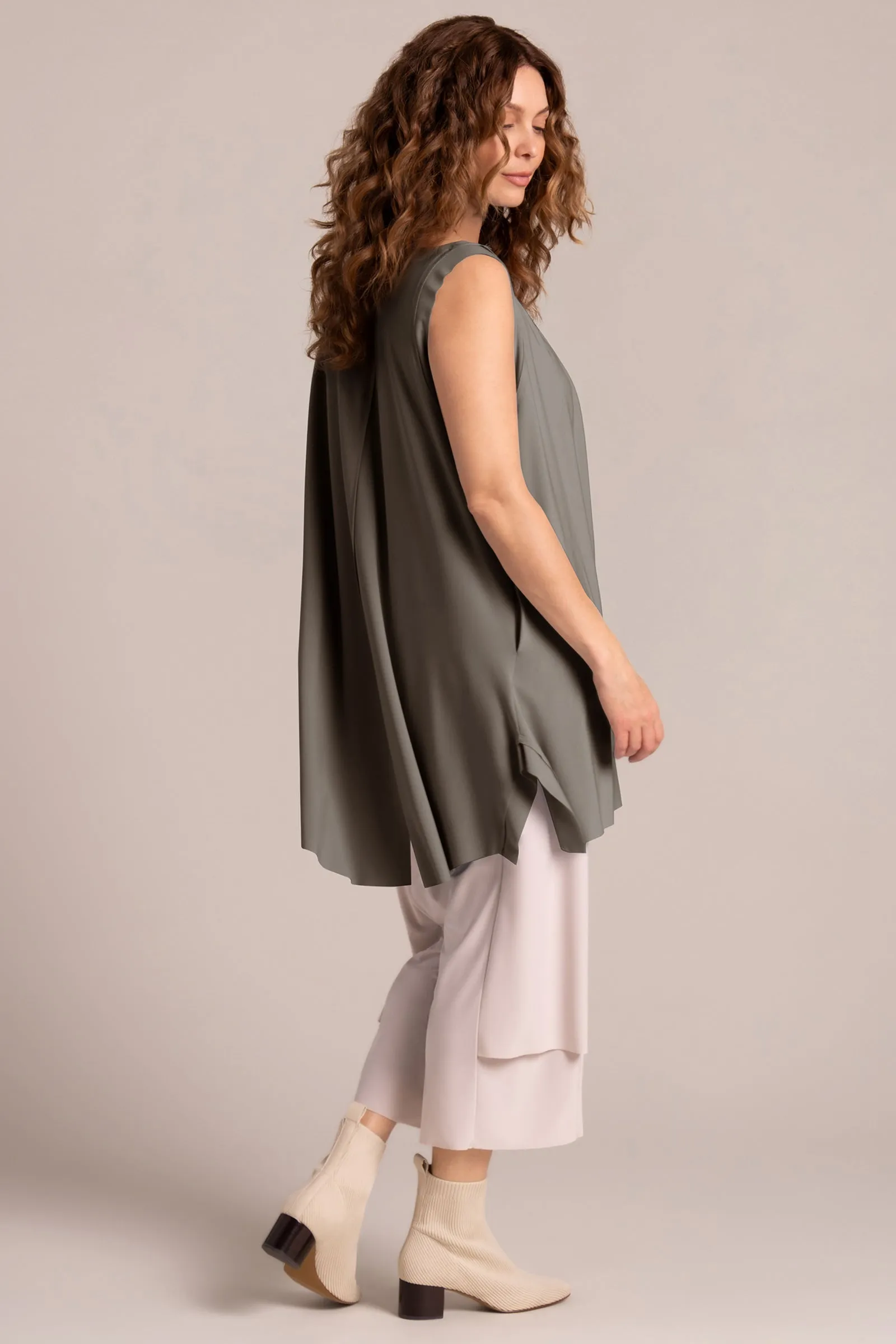 Splice Vest Long | Taupe