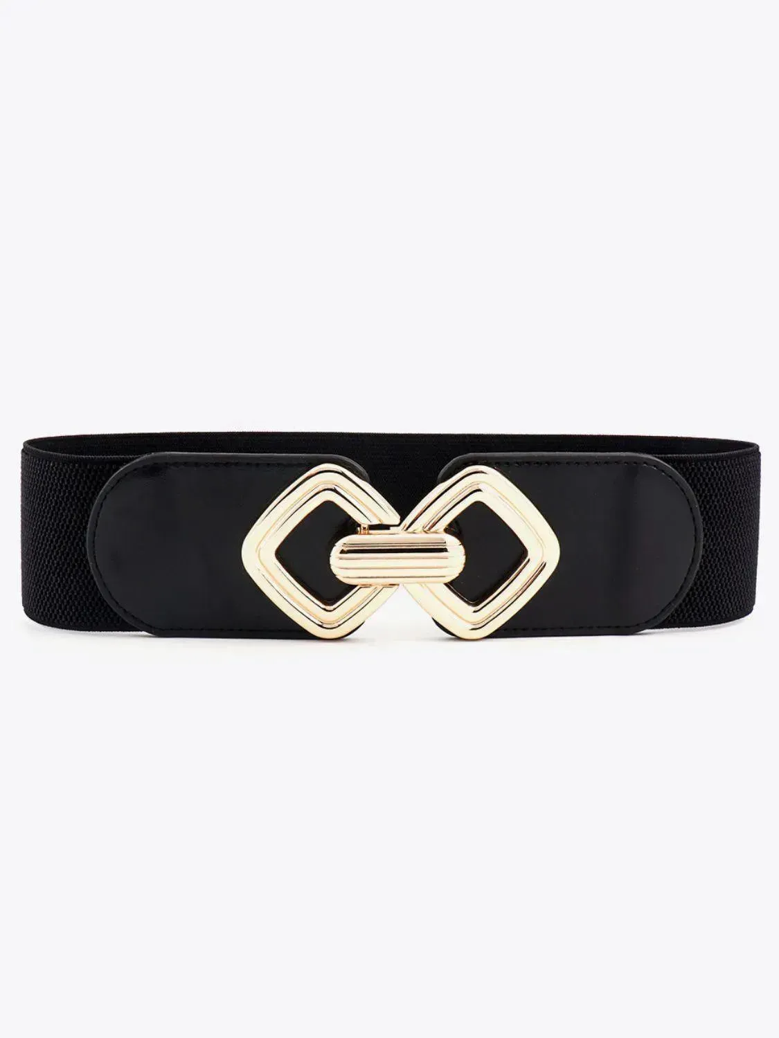 Stylish Geometric Buckle Wide Elastic Belt