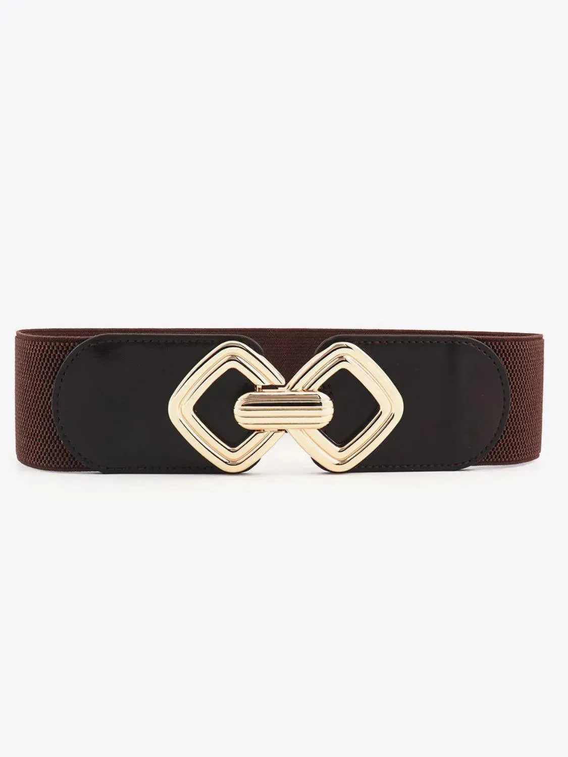 Stylish Geometric Buckle Wide Elastic Belt