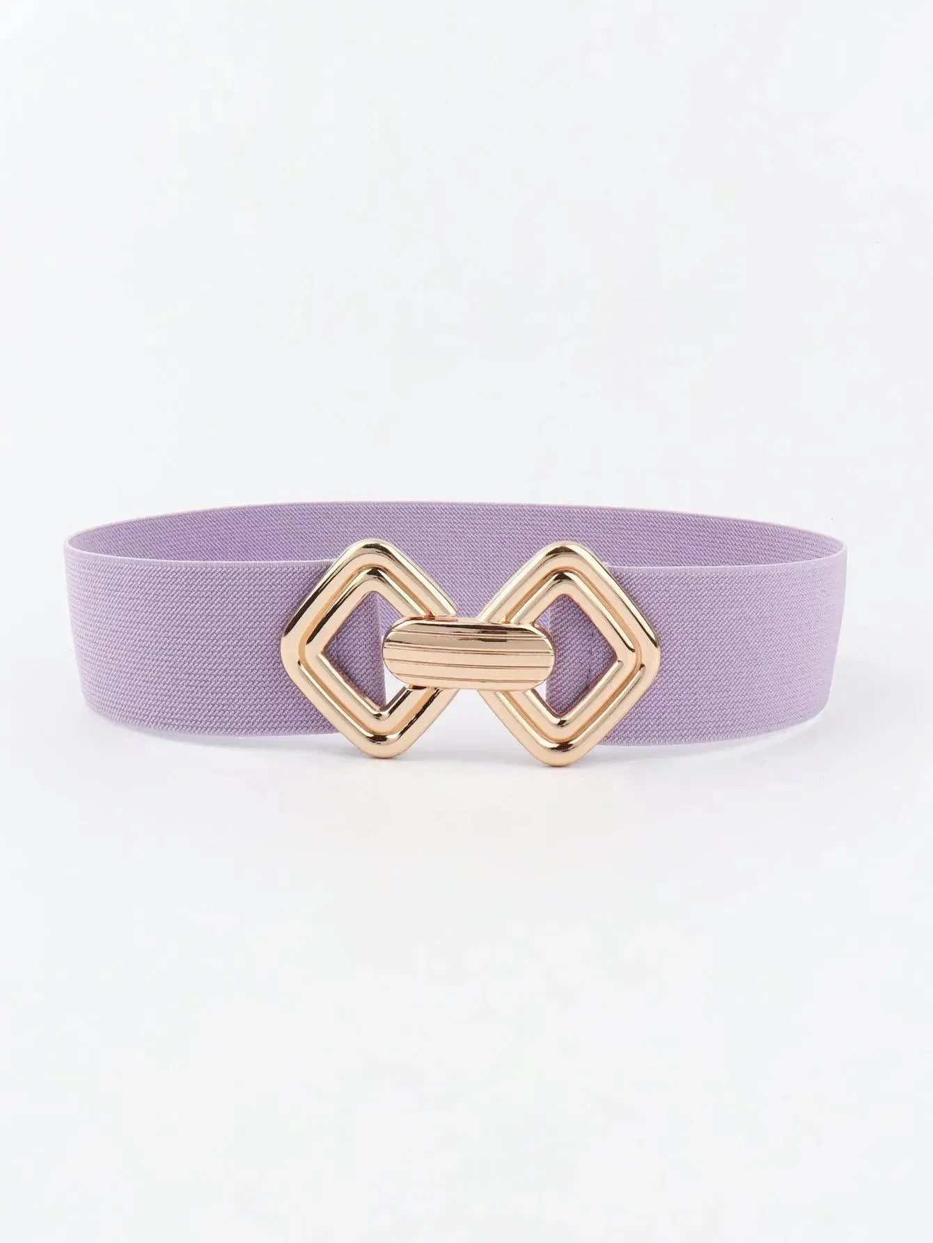 Stylish Geometric Buckle Wide Elastic Belt