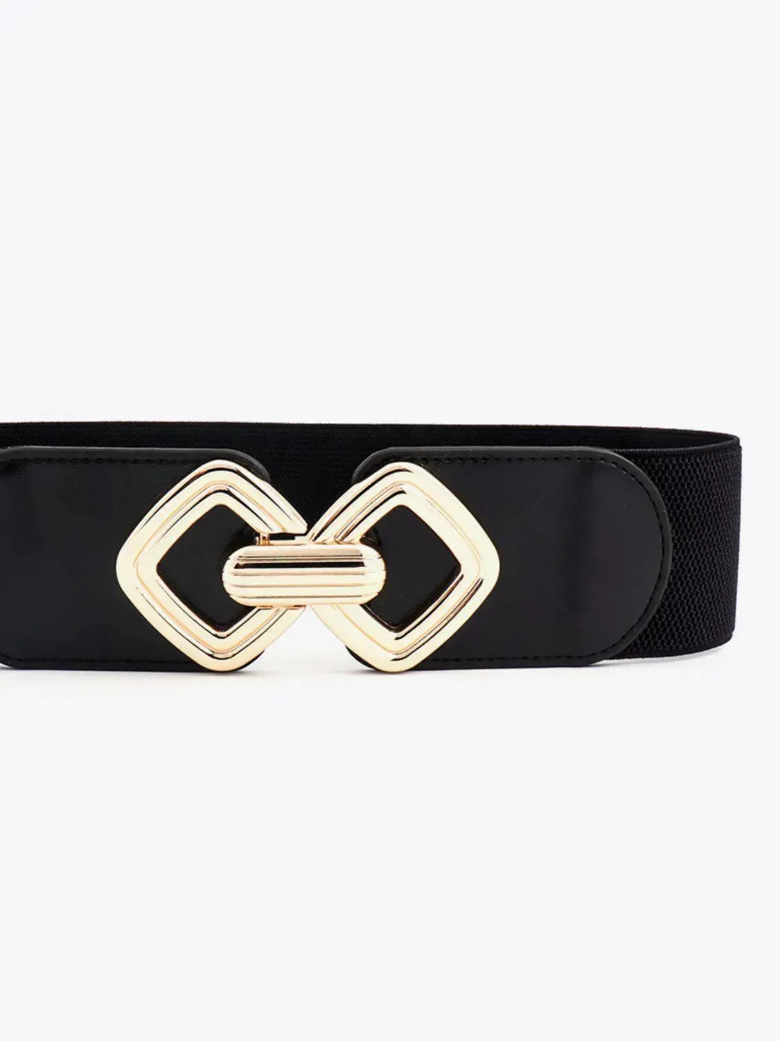 Stylish Geometric Buckle Wide Elastic Belt