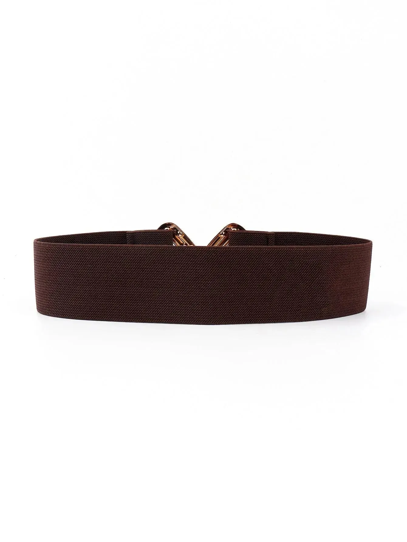 Stylish Geometric Buckle Wide Elastic Belt