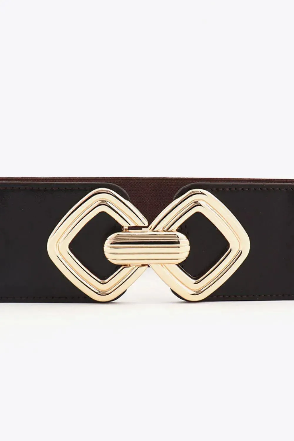 Stylish Geometric Buckle Wide Elastic Belt