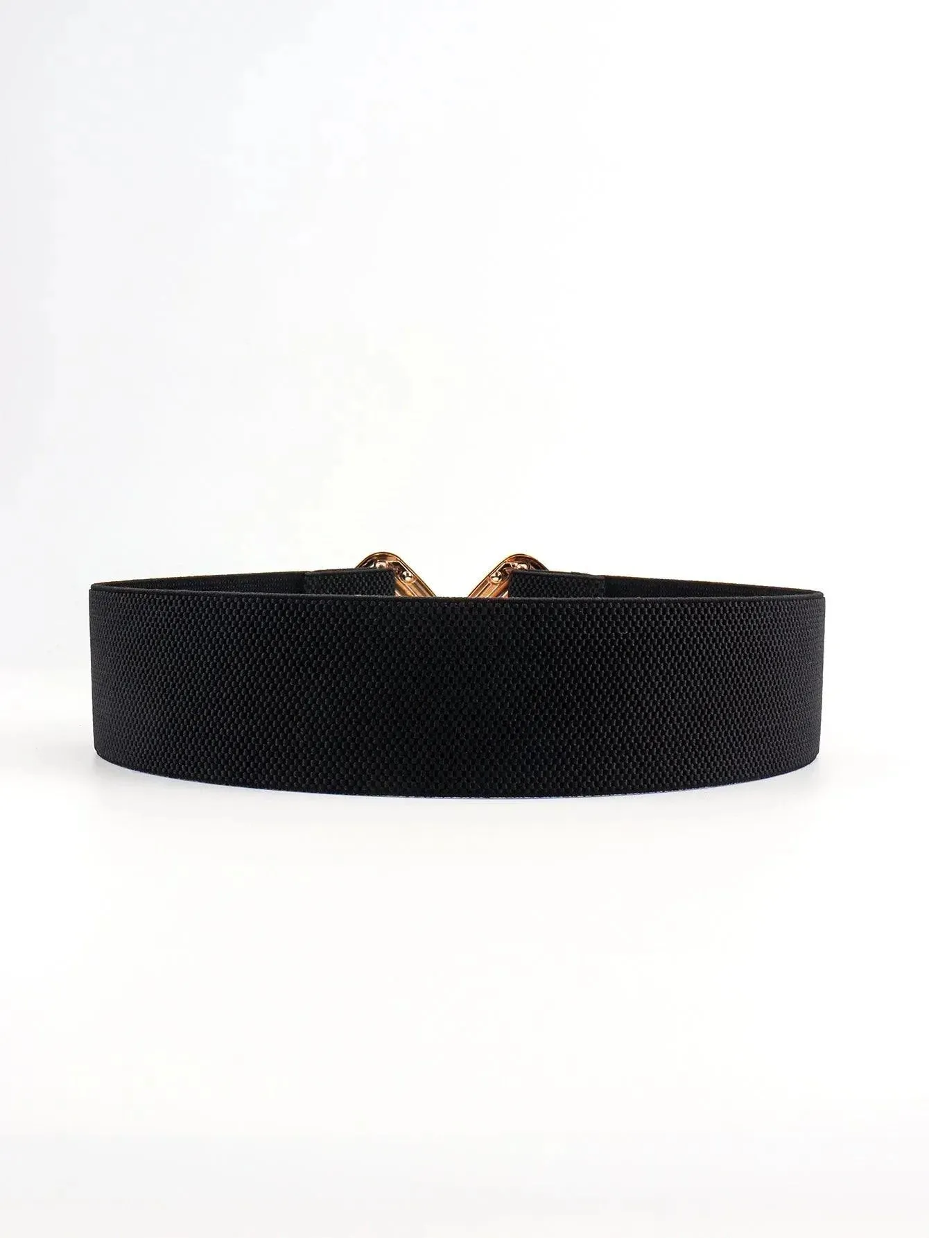 Stylish Geometric Buckle Wide Elastic Belt