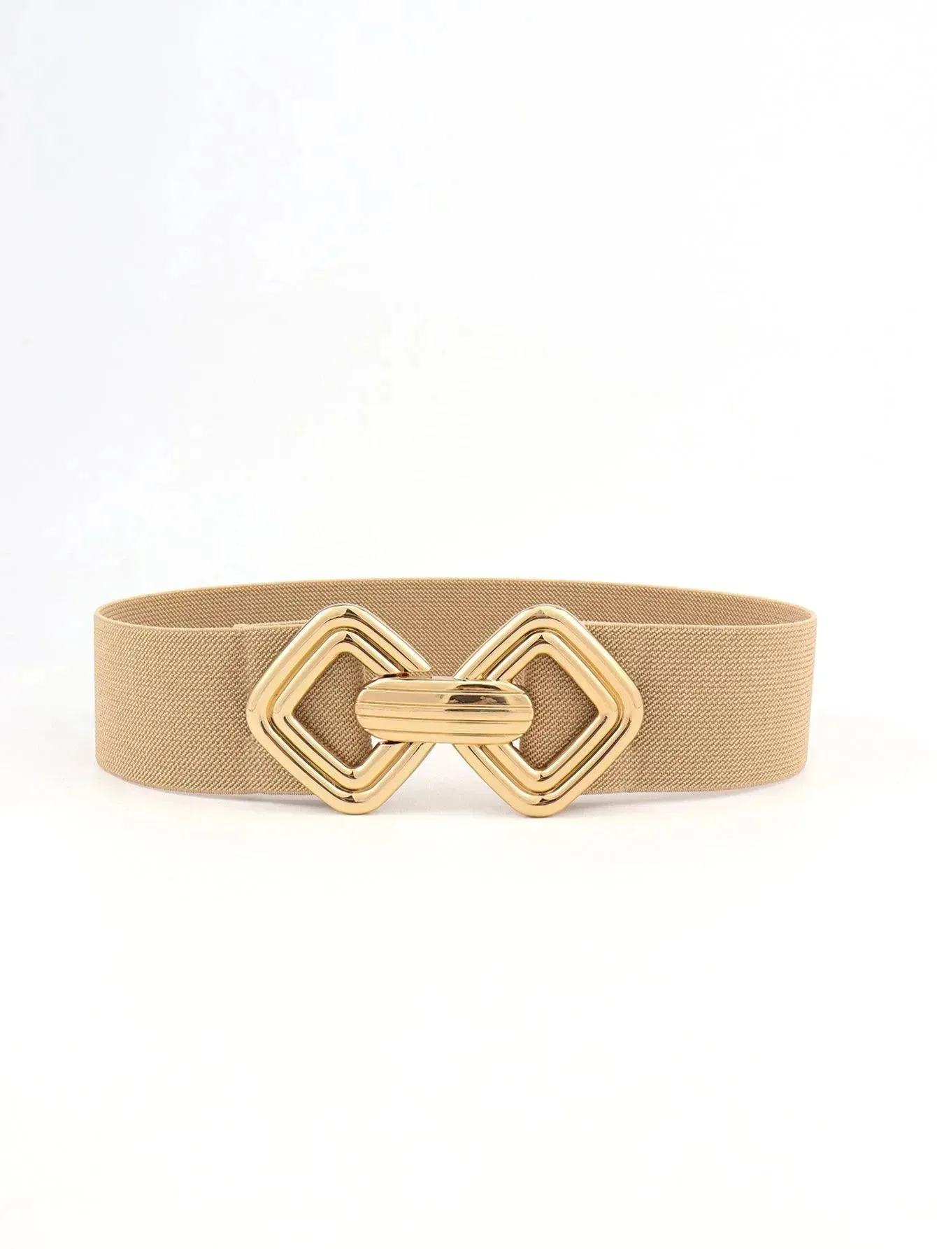 Stylish Geometric Buckle Wide Elastic Belt