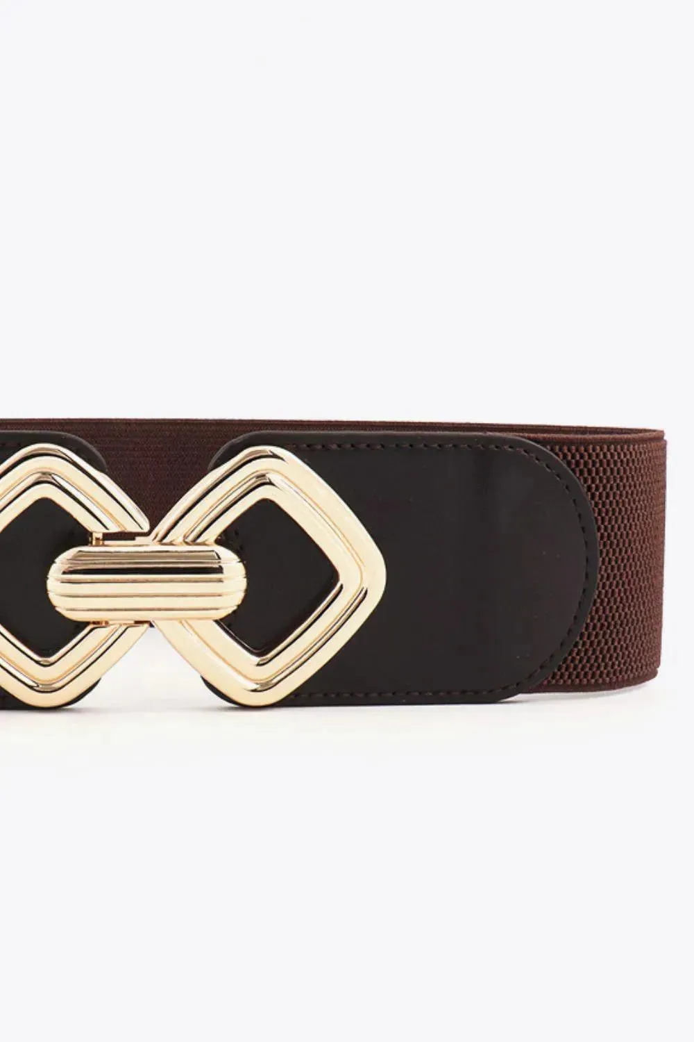 Stylish Geometric Buckle Wide Elastic Belt