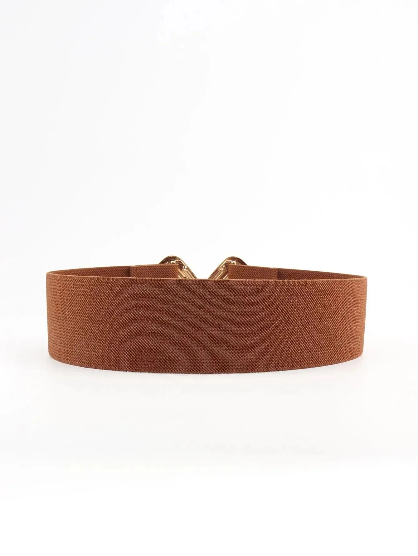 Stylish Geometric Buckle Wide Elastic Belt