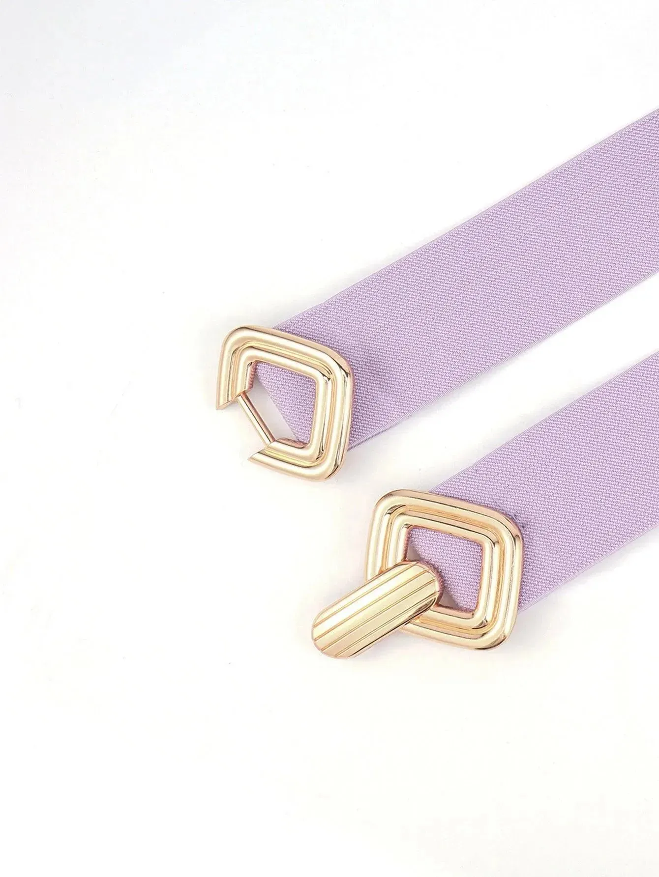 Stylish Geometric Buckle Wide Elastic Belt