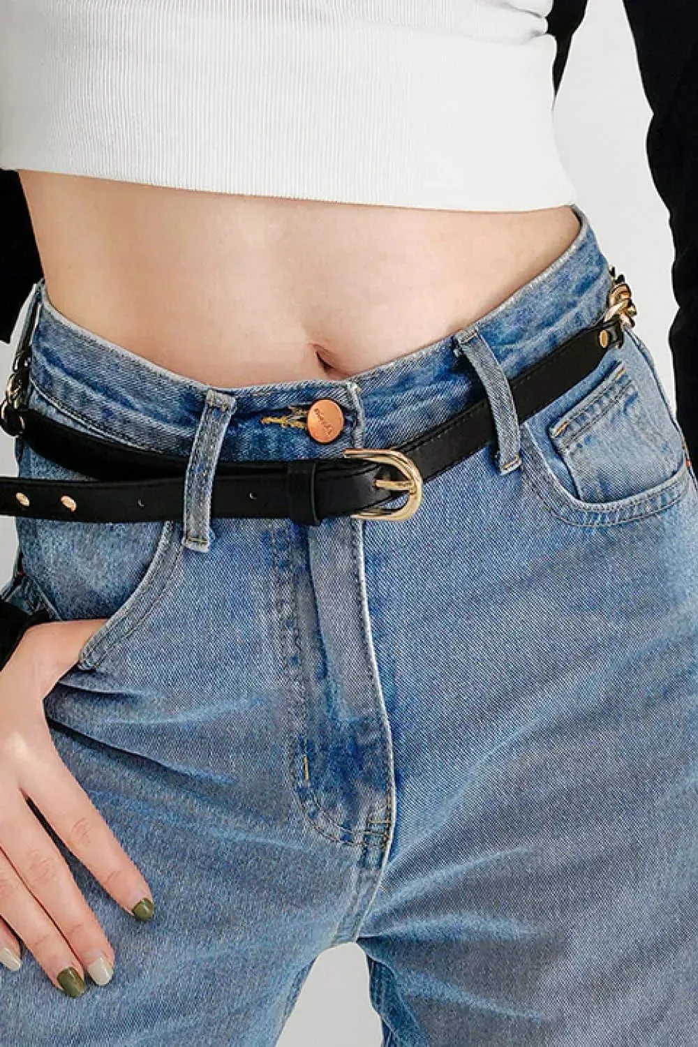 Stylish PU Leather Vintage Chain Belt