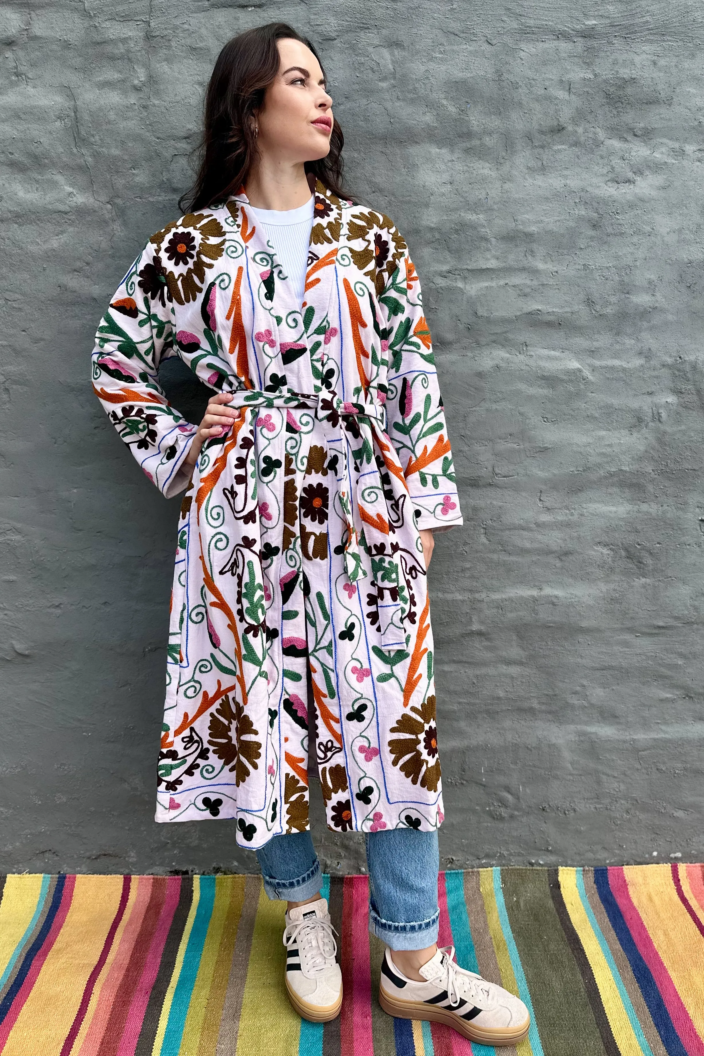 Suzani Coat In Mauve Mist