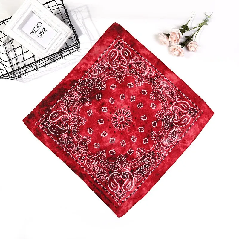 Tie Dye Bandana Cotton Paisley Bandanas Headbands Cowboy Handkerchiefs for Men and Women Colorful Hip-Hop Cycling Outdoor