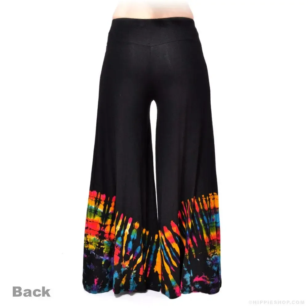 Tie Dye Trim Palazzo Pants