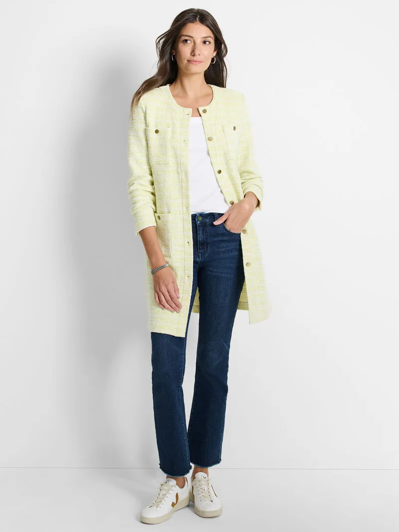 Tilia Textured Knit Statement Jacket in Green Multi- Nic & Zoe