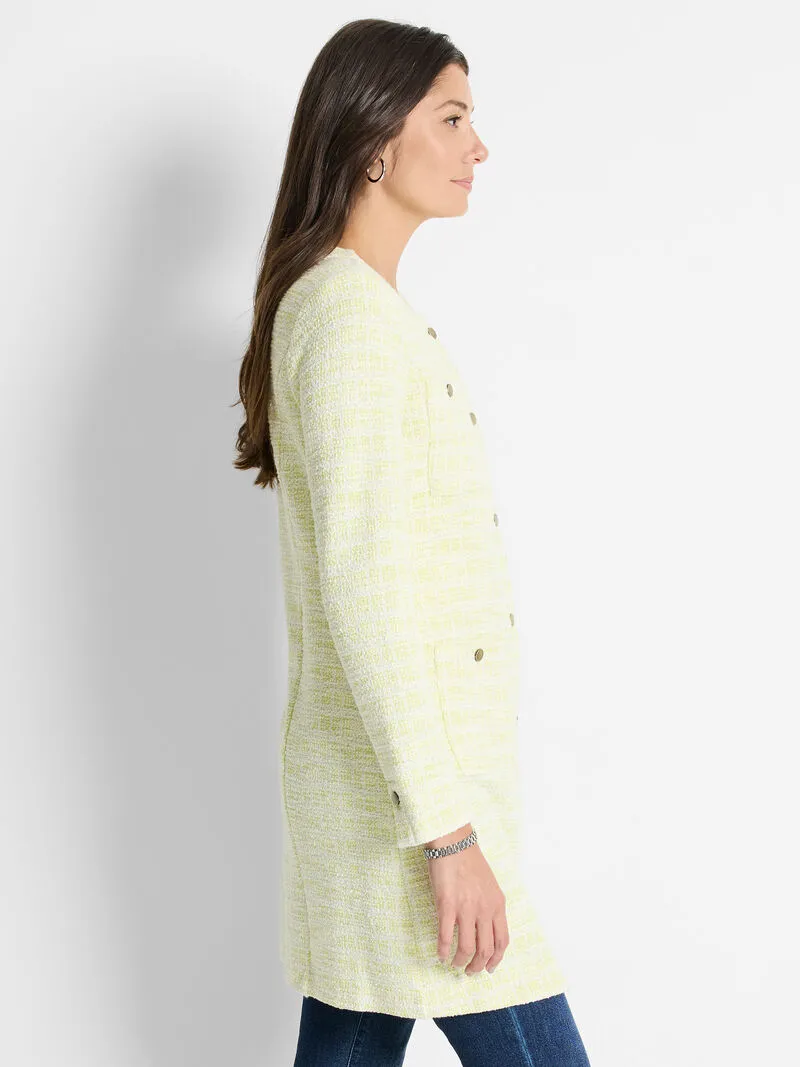 Tilia Textured Knit Statement Jacket in Green Multi- Nic & Zoe