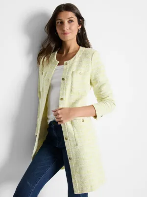 Tilia Textured Knit Statement Jacket in Green Multi- Nic & Zoe