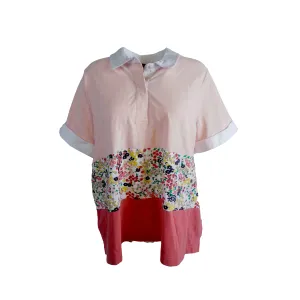 Tommy Hilfiger Women's Plus Size Printed Colorblocked Polo Pink Size 3X