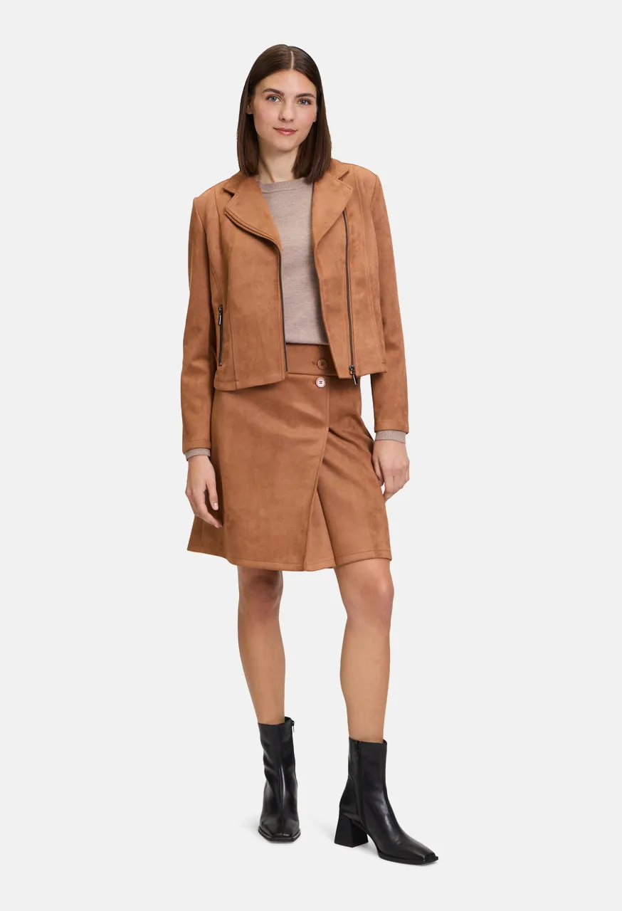 Velour Biker Style Jacket