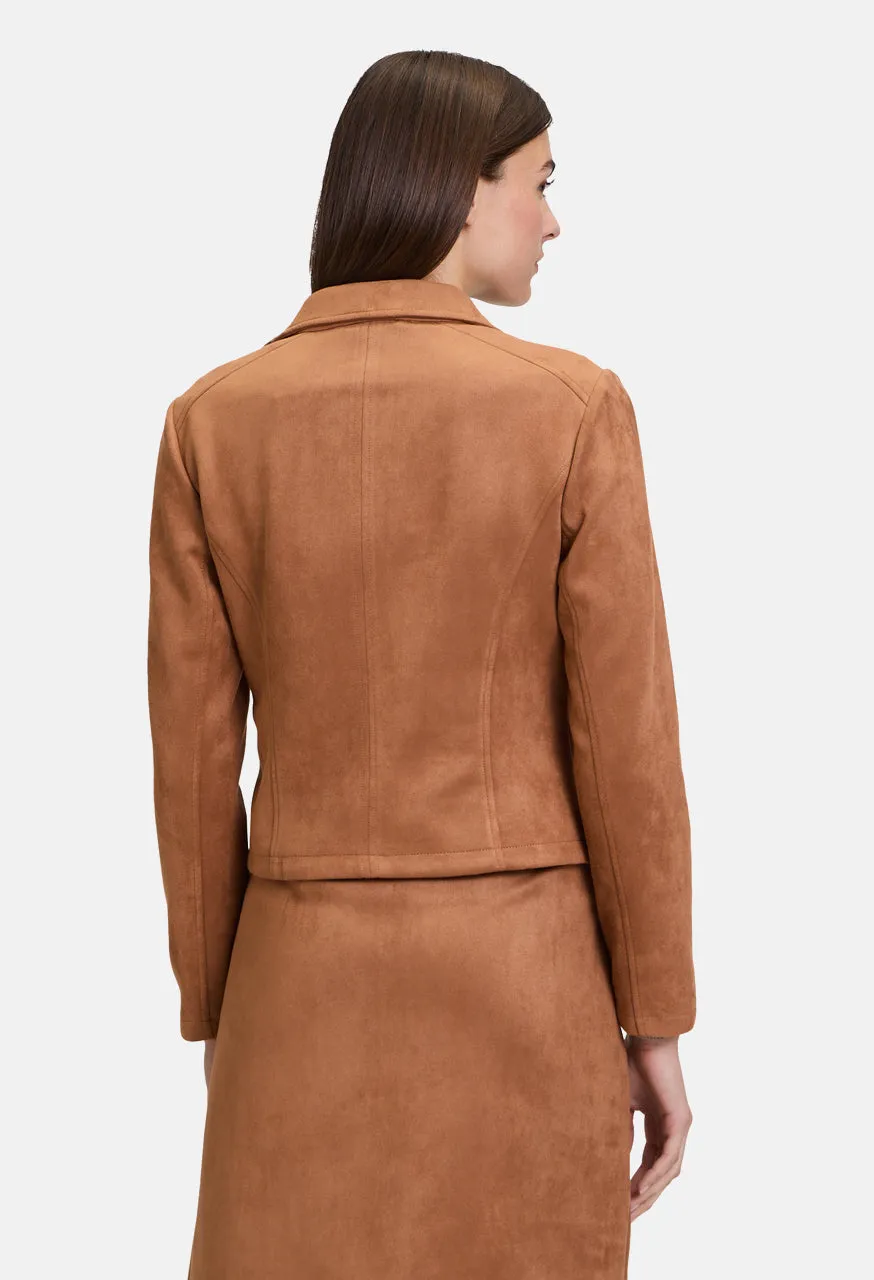Velour Biker Style Jacket