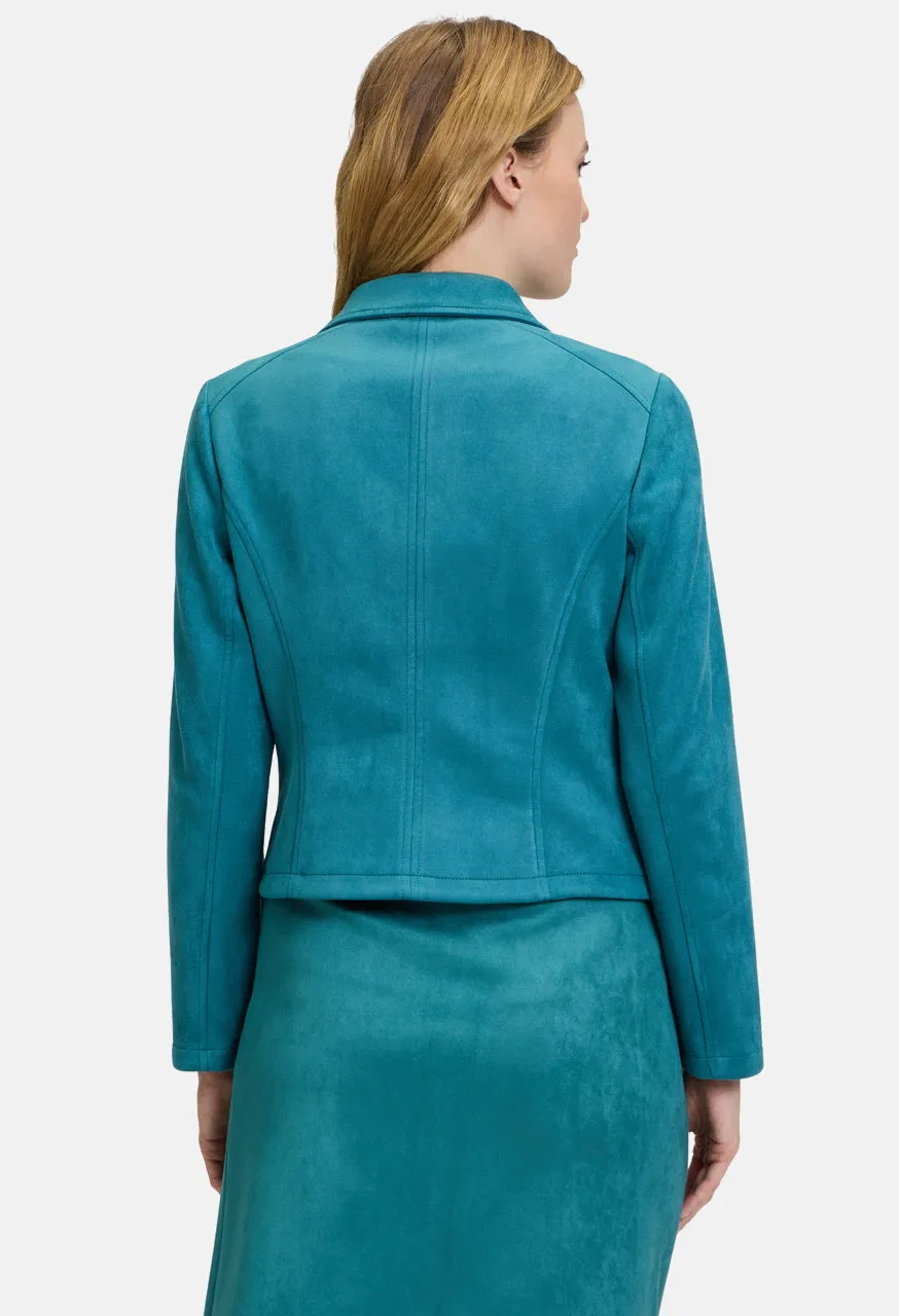Velour Biker Style Jacket