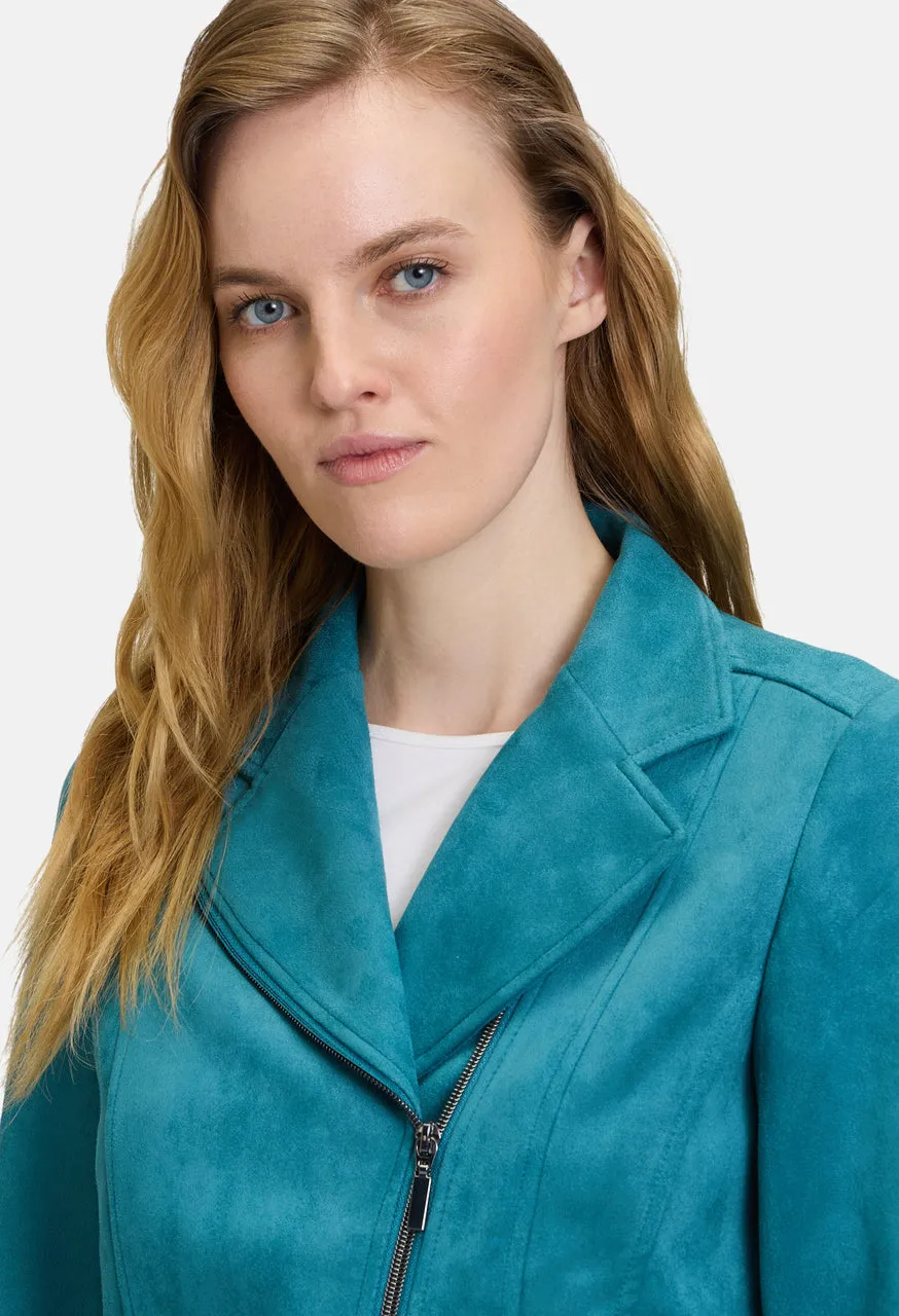 Velour Biker Style Jacket